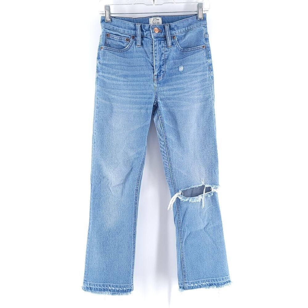 J. Crew Billie Denim Boot Crop Ripped Jeans